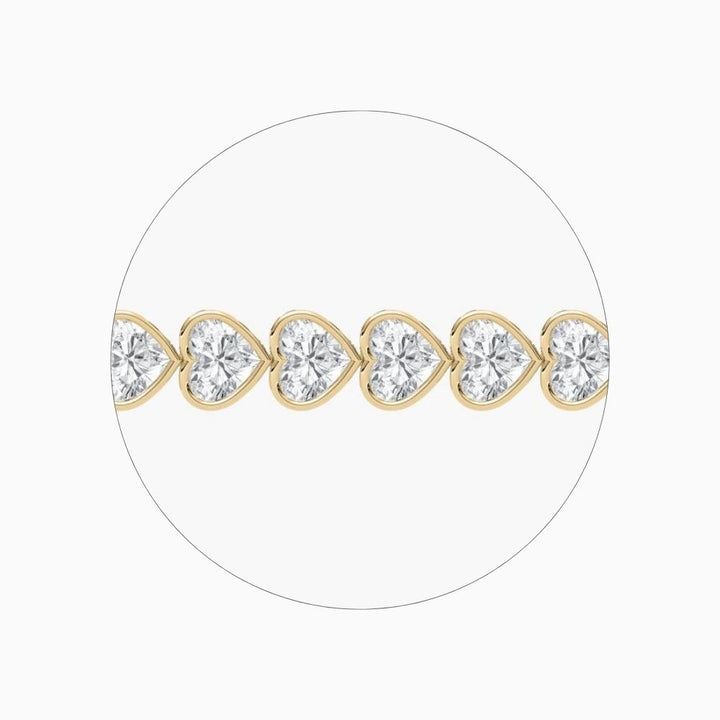 Wendy 23 Carat Heart Shaped Lab Grown Diamonds Tennis Bracelet