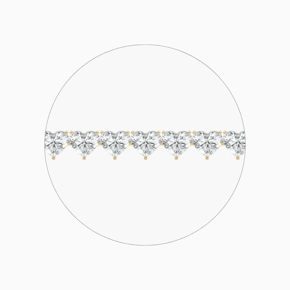 Navy 24 Carat Heart Shaped Lab Grown Diamonds Tennis Bracelet