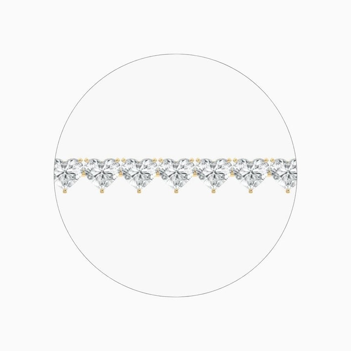 Navy 24 Carat Heart Shaped Lab Grown Diamonds Tennis Bracelet