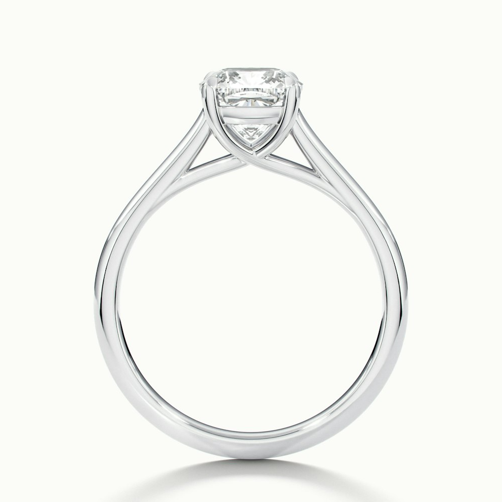 Joy 4 Carat Cushion Cut Solitaire Lab Grown Engagement Ring in 14k White Gold