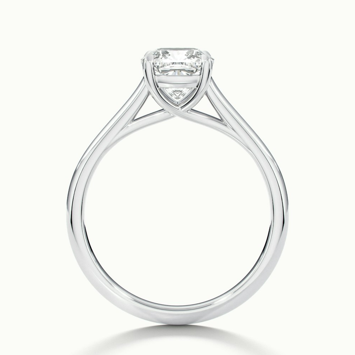 Joy 4 Carat Cushion Cut Solitaire Lab Grown Engagement Ring in 14k White Gold