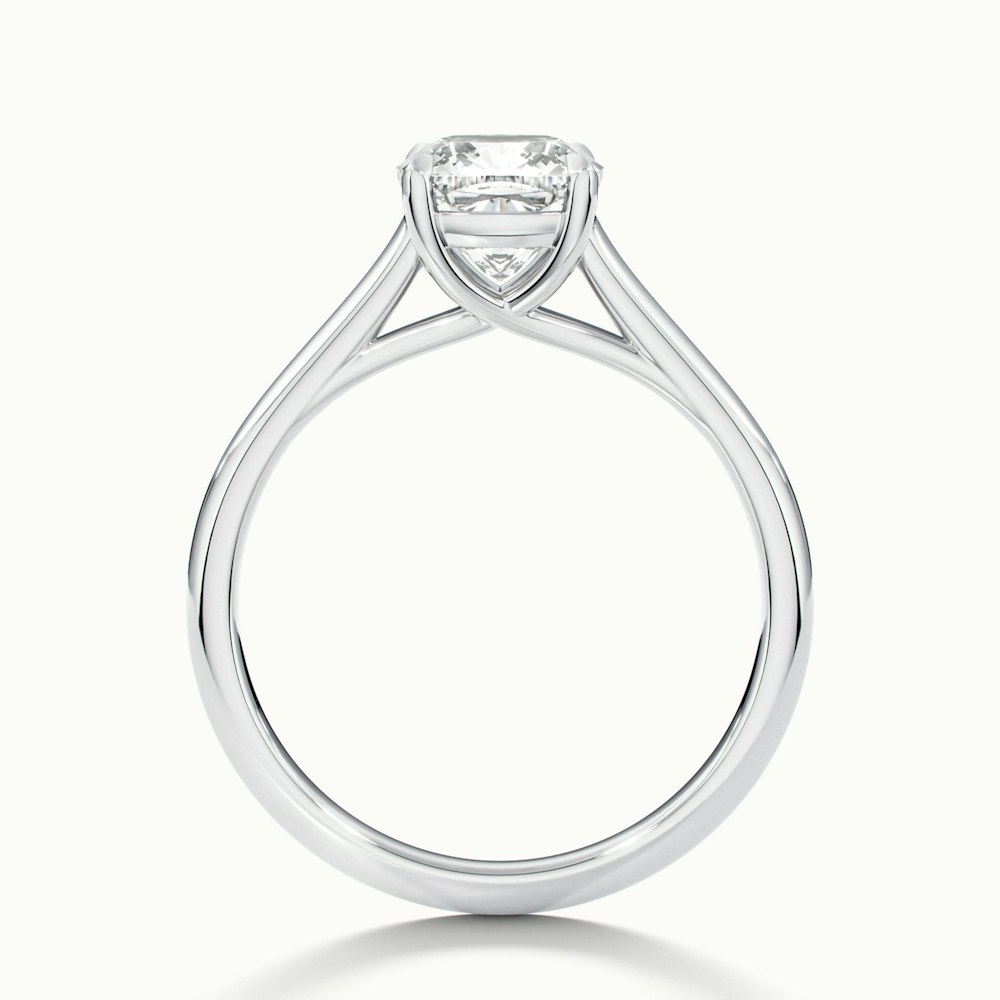 Nelli 1.5 Carat Cushion Cut Solitaire Moissanite Diamond Ring in 10k White Gold