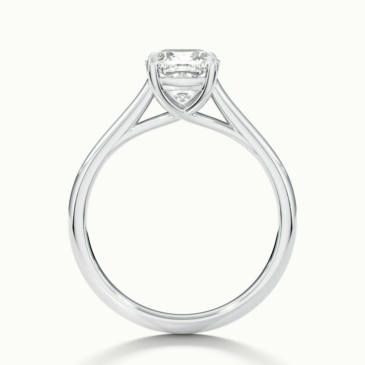 Nelli 1.5 Carat Cushion Cut Solitaire Moissanite Diamond Ring in 10k White Gold