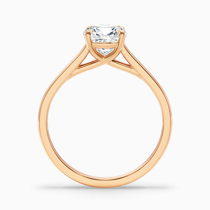 Nelli 2 Carat Cushion Cut Solitaire Moissanite Diamond Ring - Side View