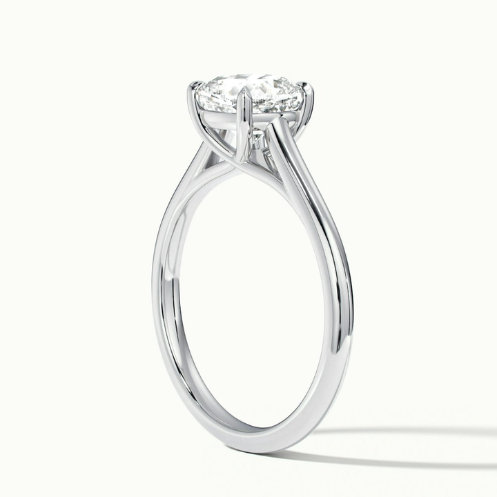 Nelli 1 Carat Cushion Cut Solitaire Moissanite Diamond Ring in Platinum