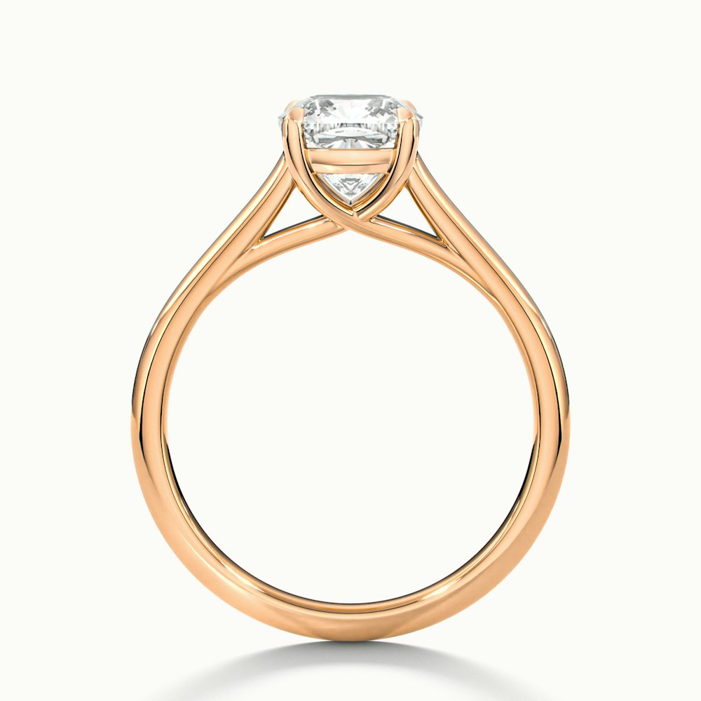 Joy 3 Carat Cushion Cut Solitaire Lab Grown Engagement Ring in 18k Rose Gold