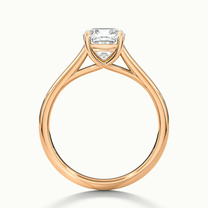 Nelli 4 Carat Cushion Cut Solitaire Moissanite Diamond Ring in 10k Rose Gold