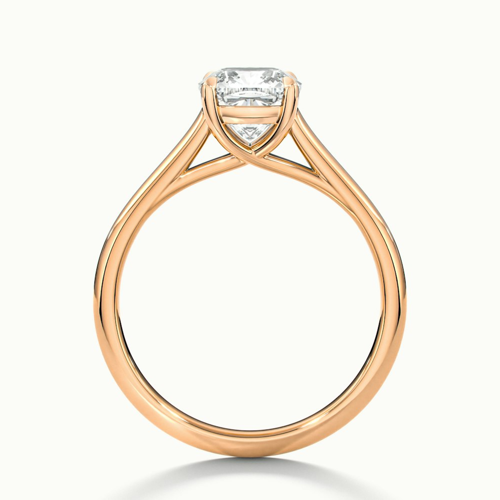 Nelli 1.5 Carat Cushion Cut Solitaire Moissanite Diamond Ring in 10k Rose Gold