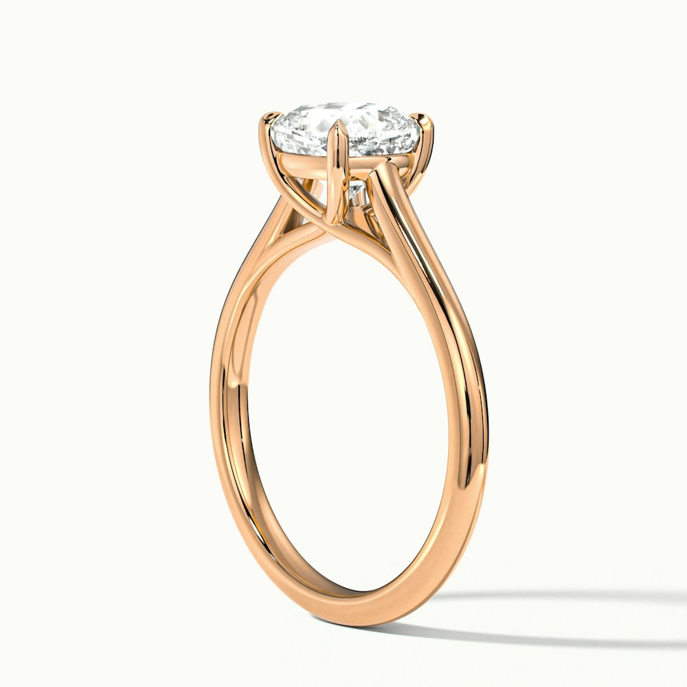 Joy 4 Carat Cushion Cut Solitaire Lab Grown Engagement Ring in 14k Rose Gold