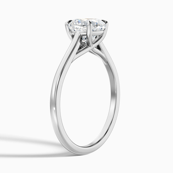 Nelli 2 Carat Cushion Cut Solitaire Moissanite Diamond Ring - Detail View