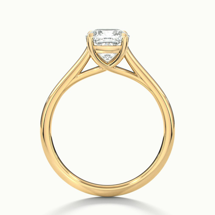 Joy 5 Carat Cushion Cut Solitaire Lab Grown Engagement Ring in 14k Yellow Gold