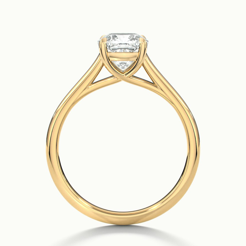 Rosa 8 Carat Cushion Cut Solitaire Moissanite Engagement Ring in 10k Yellow Gold