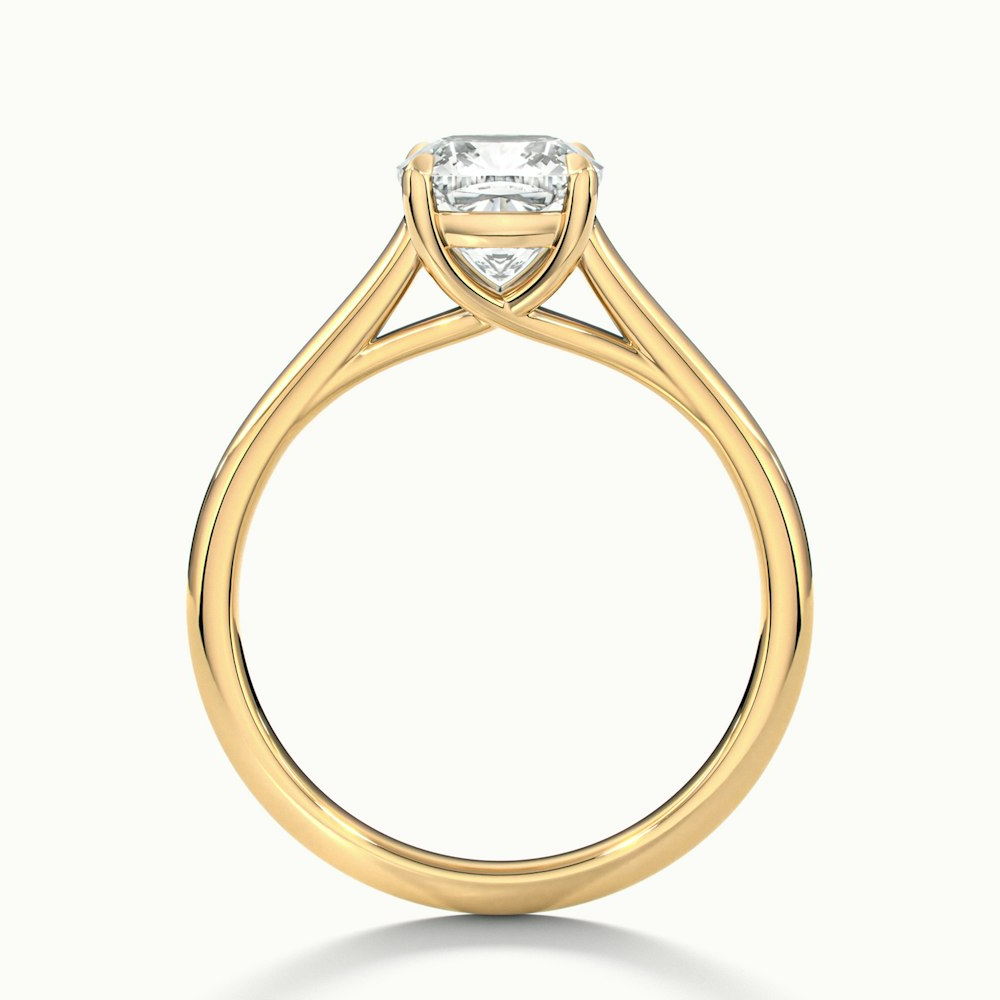 Nelli 1.5 Carat Cushion Cut Solitaire Moissanite Diamond Ring in 18k Yellow Gold