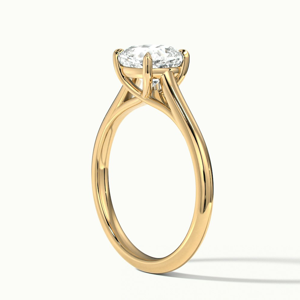 Rosa 10 Carat Cushion Cut Solitaire Moissanite Engagement Ring in 14k Yellow Gold