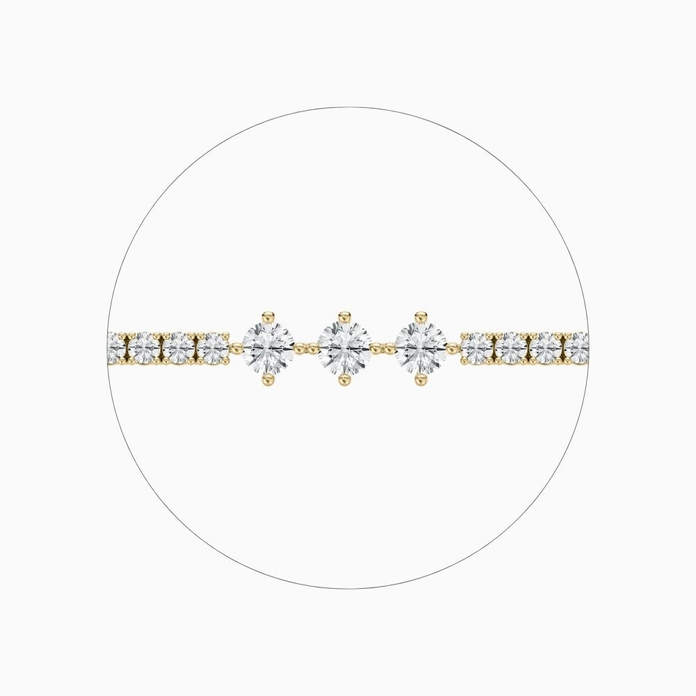 Donna Round Lab Grown Diamond Cascade Frost Tennis Bracelet