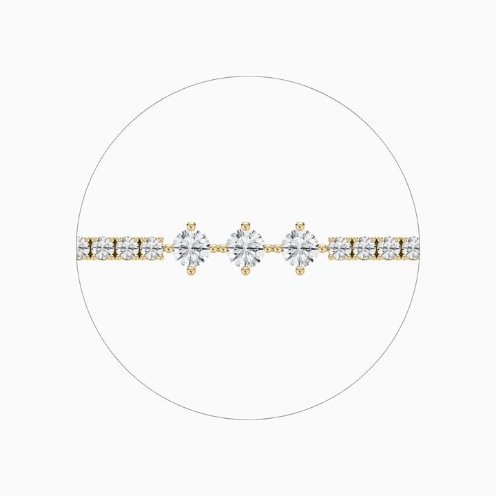 Donna Round Lab Grown Diamond Cascade Frost Tennis Bracelet