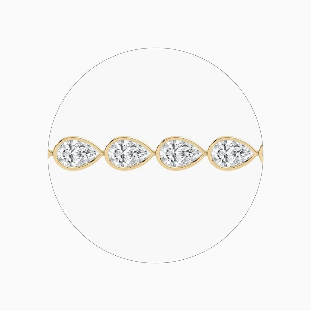 Adira 16 Carat Pear Cut Lab Grown Diamonds Tennis Bracelet