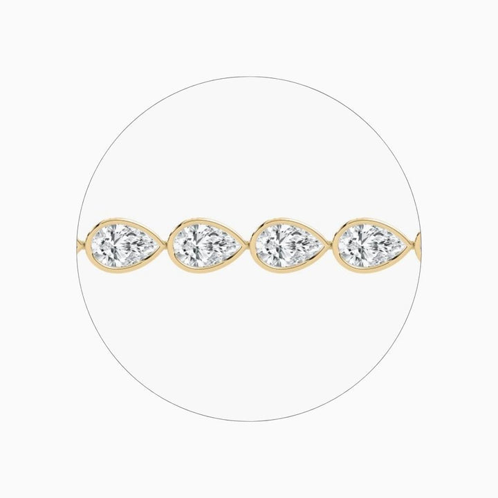 Adira 16 Carat Pear Cut Lab Grown Diamonds Tennis Bracelet