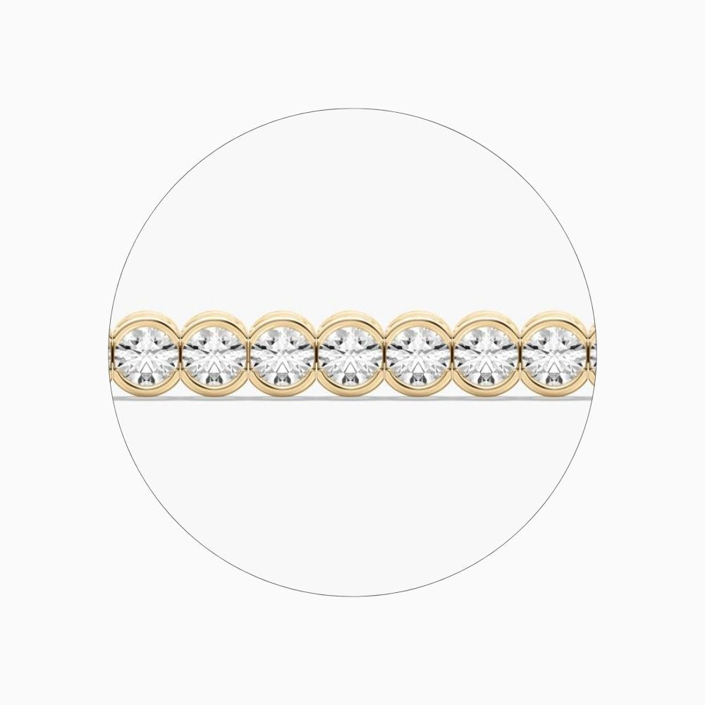 Tessa Round Lab Grown Diamond Diamond Half Bezel Set Tennis Bracelet
