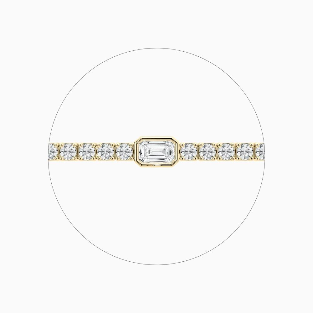 Ivory Emerald And Round Cut Lab Grown Diamond Tennis Bracelet