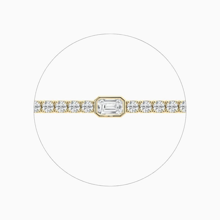 Ivory Emerald And Round Cut Lab Grown Diamond Tennis Bracelet