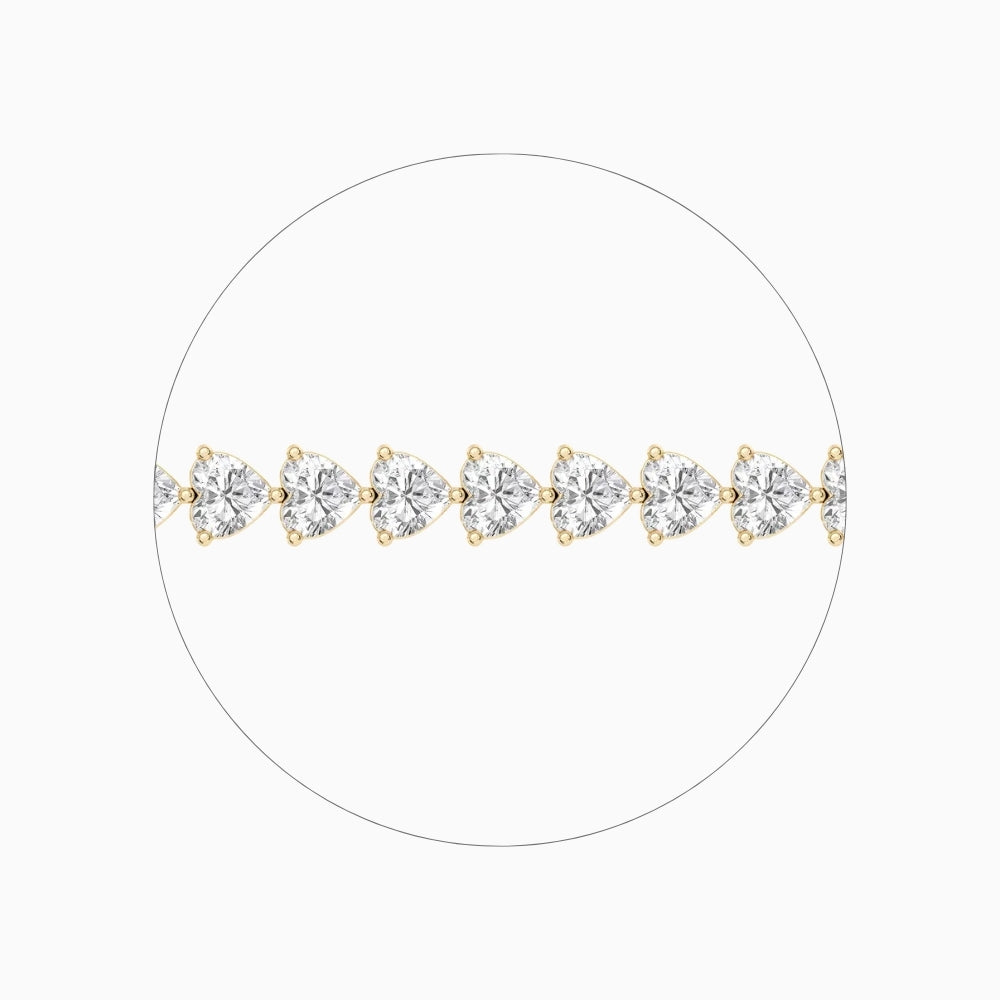 Bonnie Heart Cut Lab Grown Diamond Tennis Bracelet