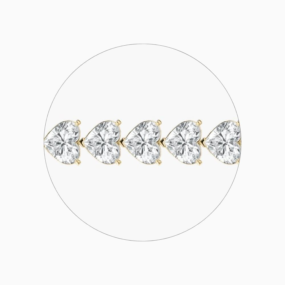 Mariah 44 Carat Heart Shaped Lab Grown Diamonds Tennis Bracelet