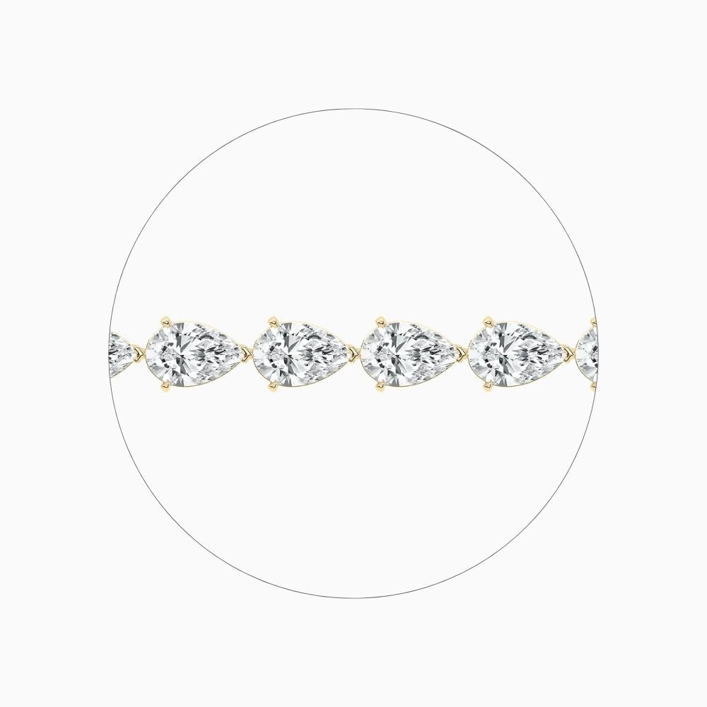 Ensley 30 Carat Pear Cut Lab Grown Diamonds Tennis Bracelet