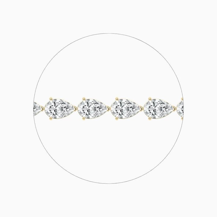 Ensley 30 Carat Pear Cut Lab Grown Diamonds Tennis Bracelet