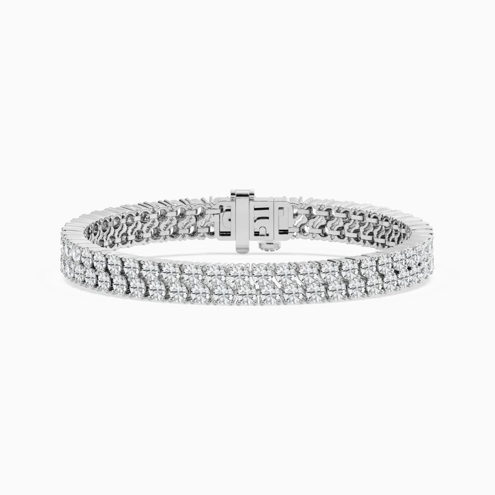 Delia Round Cut Lab Grown Diamond Mirror Magic Tennis Bracelet