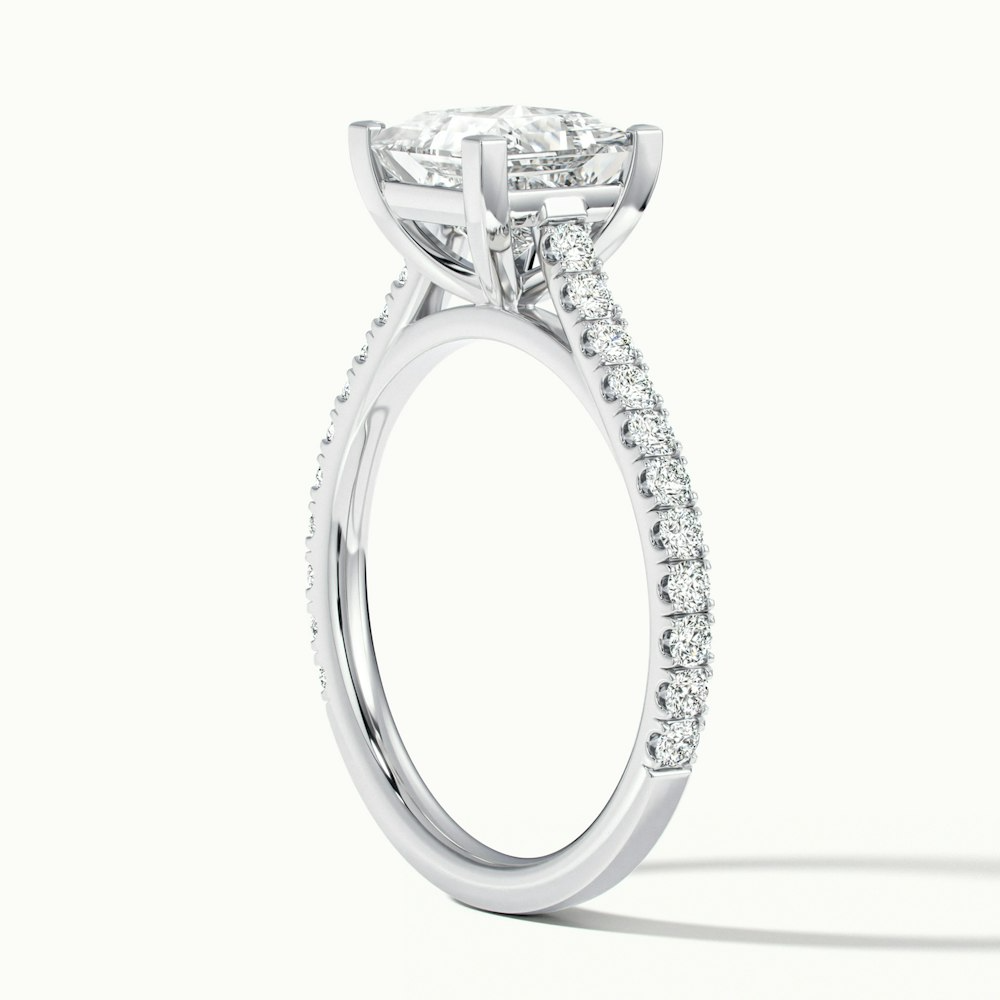 Iva 2.5 Carat Princess Cut Solitaire Scallop Lab Grown Diamond Ring in Platinum