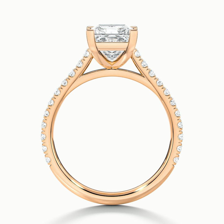 Helyn 5 Carat Princess Cut Solitaire Scallop Moissanite Engagement Ring in 10k Rose Gold