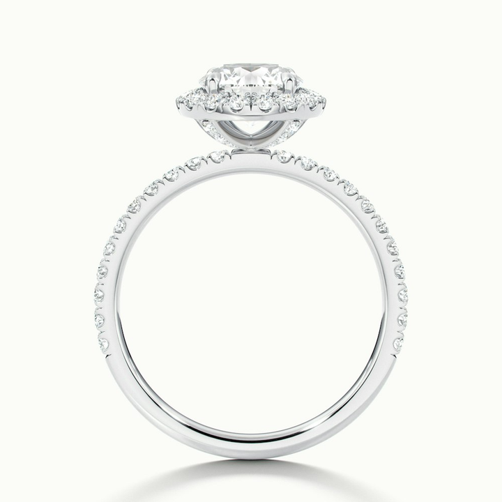 Hailey 2 Carat Round Cut Halo Moissanite Engagement Ring in 10k White Gold