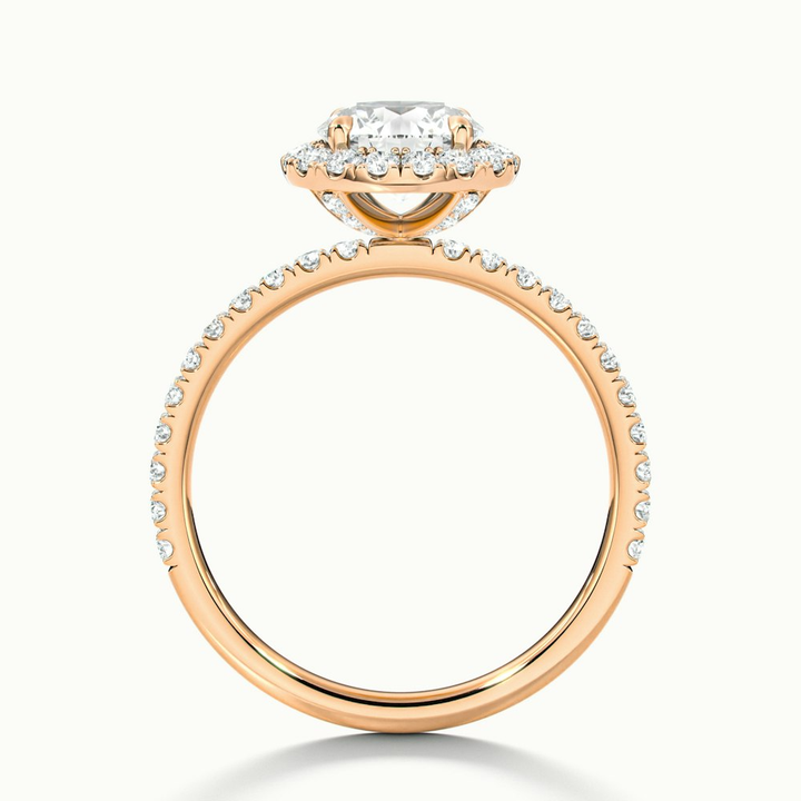 Jade 2 Carat Round Cut Halo Lab Grown Diamond Ring in 14k Rose Gold