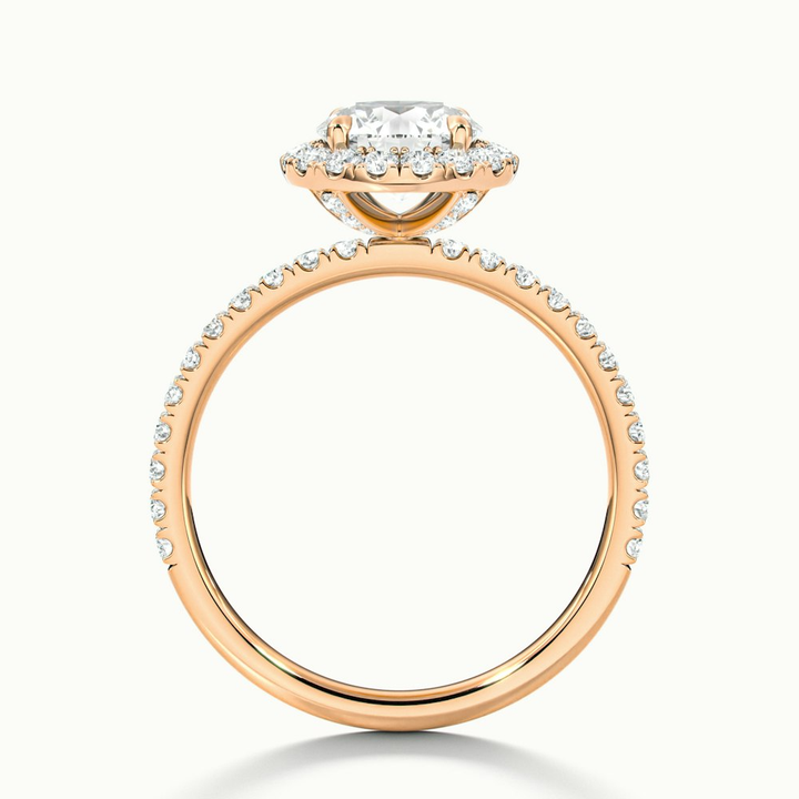 Hailey 2 Carat Round Cut Halo Moissanite Engagement Ring in 14k Rose Gold