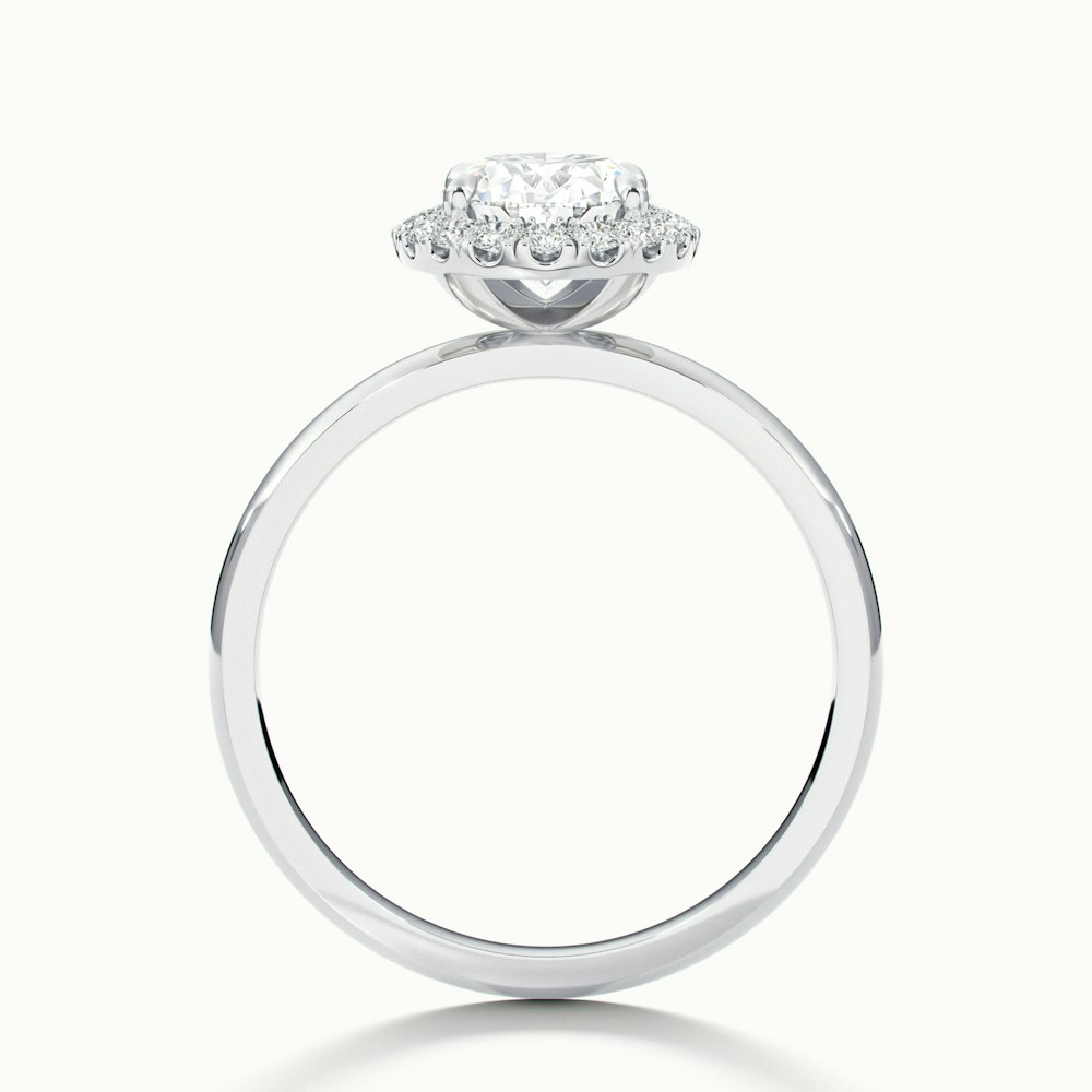 Julia 3 Carat Oval Halo Lab Grown Diamond Ring in 18k White Gold