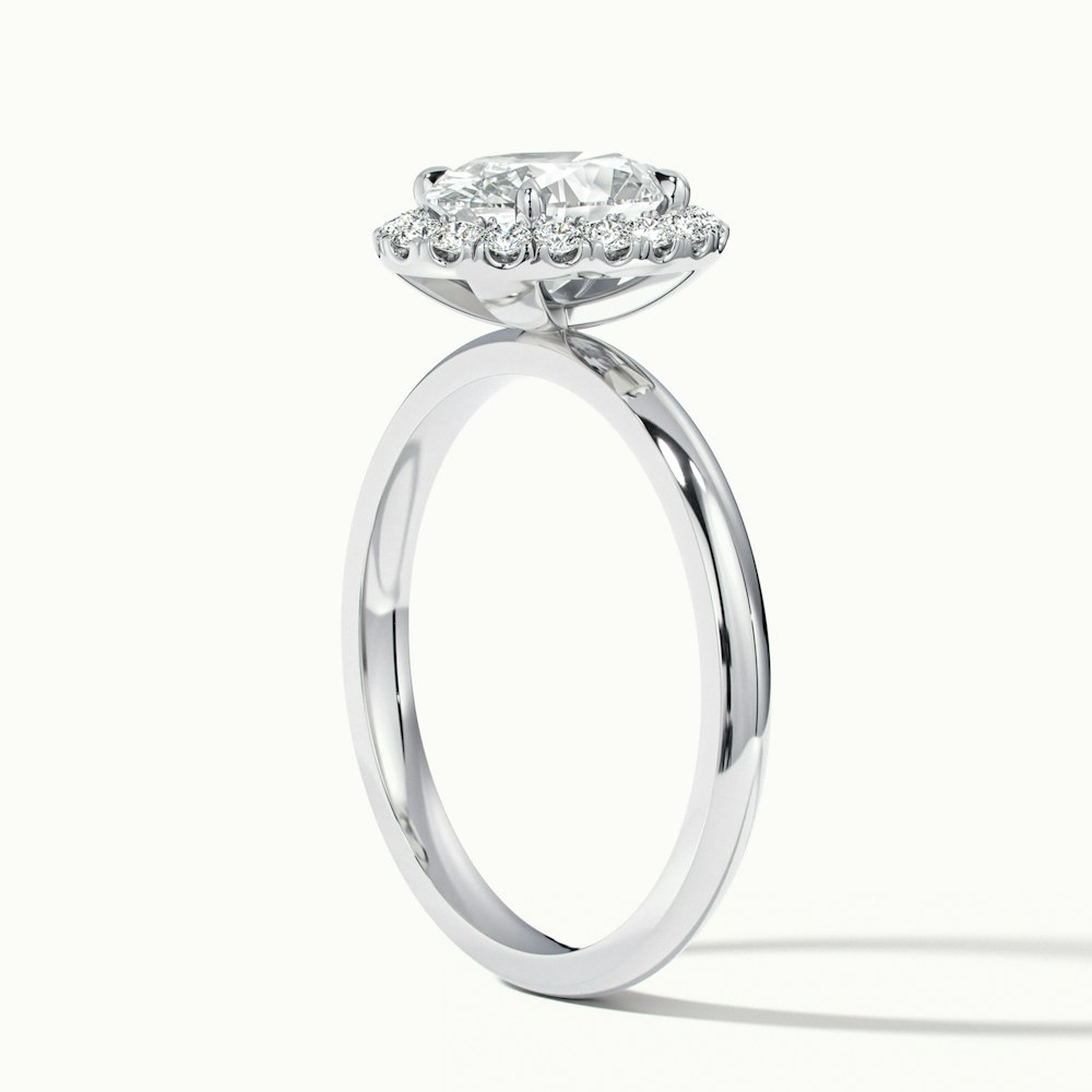 Julia 1 Carat Oval Halo Lab Grown Diamond Ring in 18k White Gold