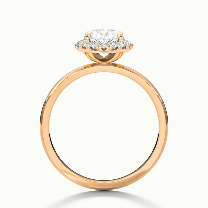 Cris 1.5 Carat Oval Halo Moissanite Engagement Ring in 14k Rose Gold