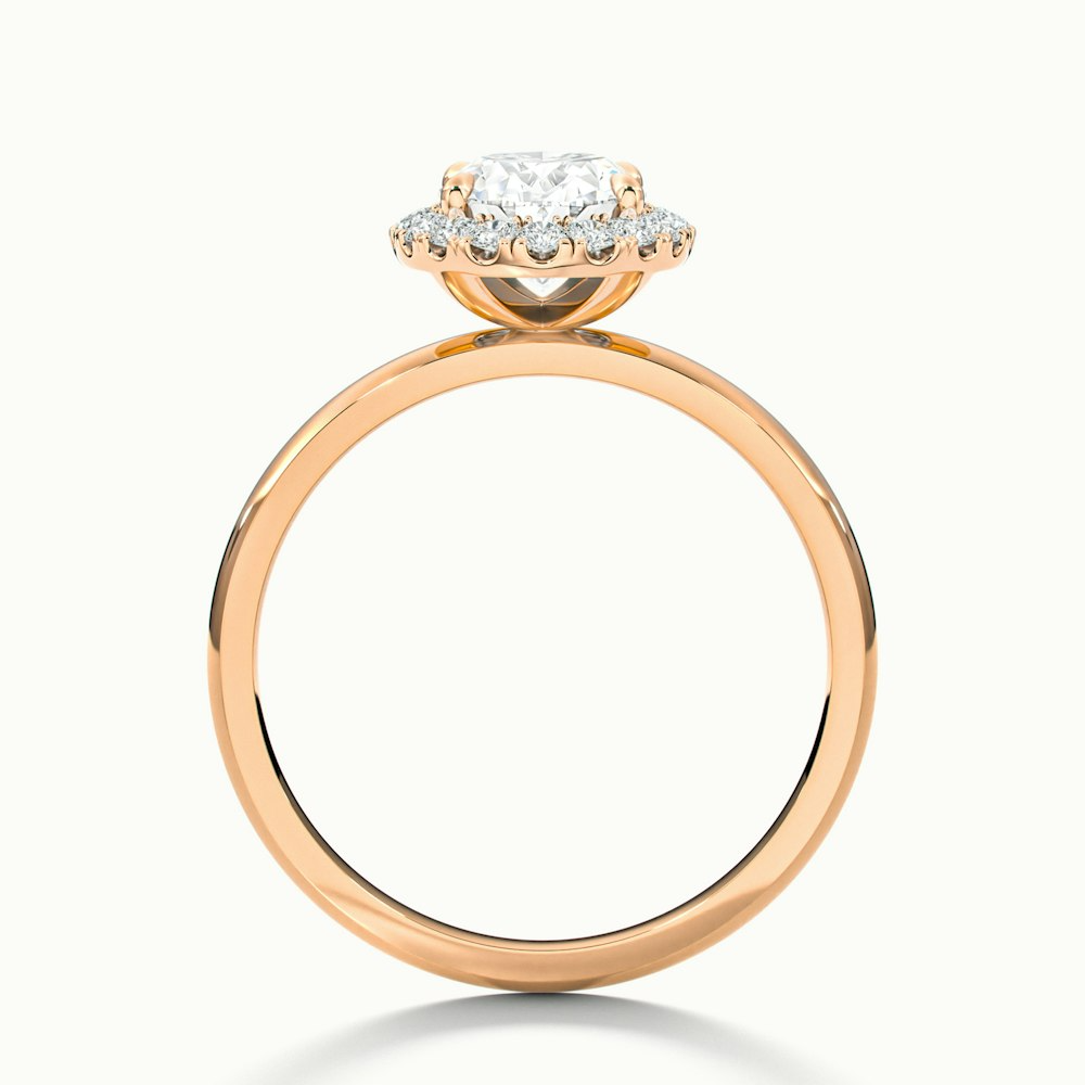 Cris 3.5 Carat Oval Halo Moissanite Engagement Ring in 10k Rose Gold