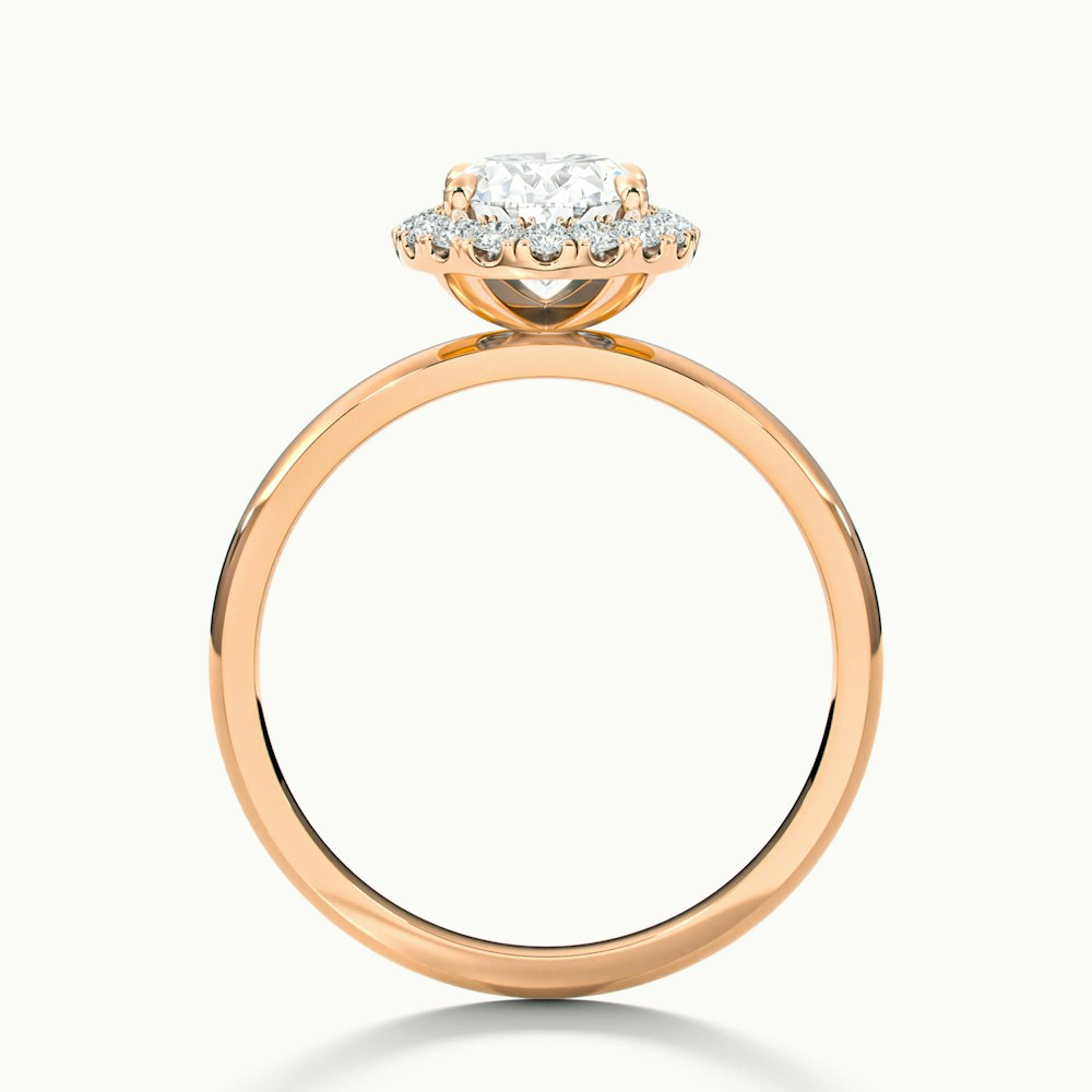 Cris 2.5 Carat Oval Halo Moissanite Engagement Ring in 10k Rose Gold