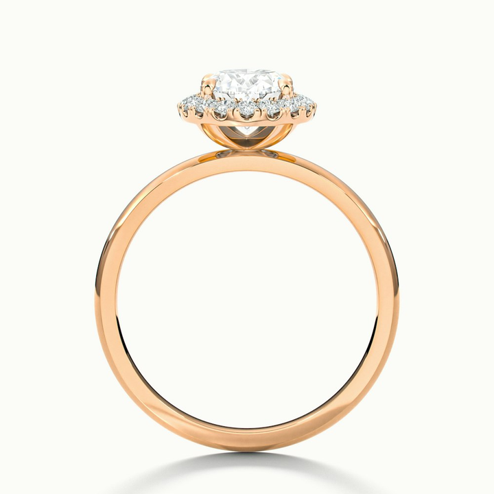 Julia 1 Carat Oval Halo Lab Grown Diamond Ring in 14k Rose Gold