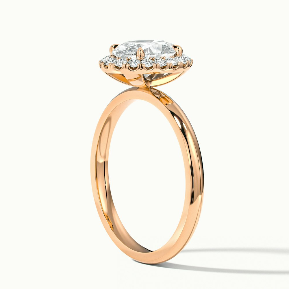 Julia 2.5 Carat Oval Halo Lab Grown Diamond Ring in 10k Rose Gold