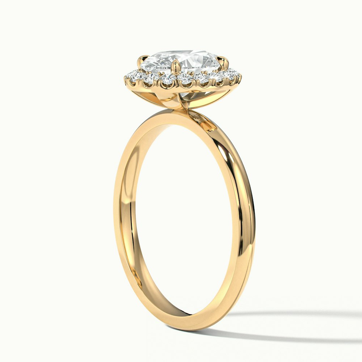 Julia 1 Carat Oval Halo Lab Grown Diamond Ring in 14k Yellow Gold