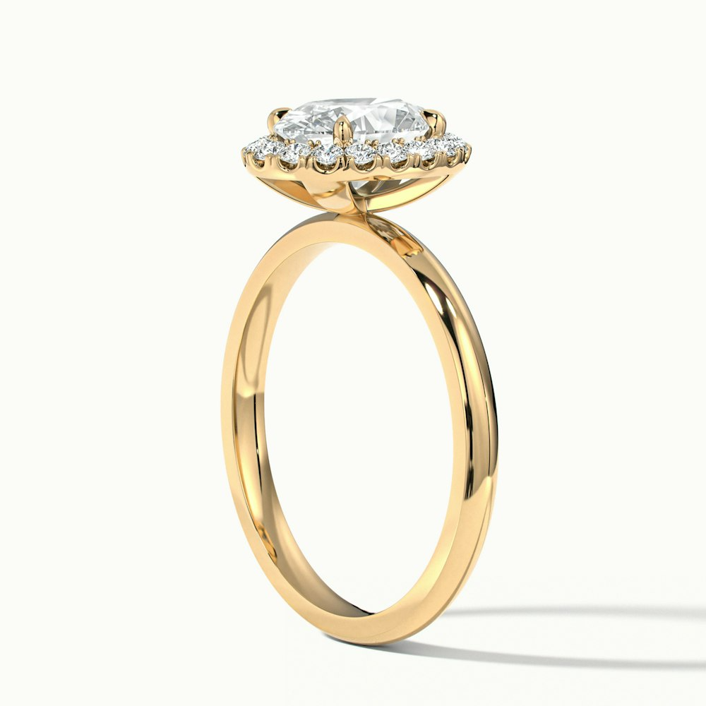Cris 2 Carat Oval Halo Moissanite Engagement Ring in 10k Yellow Gold