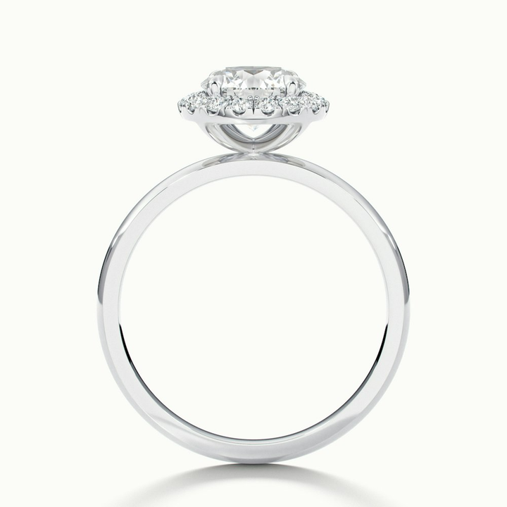 Kara 4.5 Carat Round Halo Lab Grown Diamond Ring in 14k White Gold