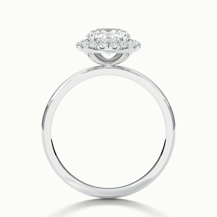 Cora 5 Carat Round Halo Moissanite Engagement Ring in 10k White Gold