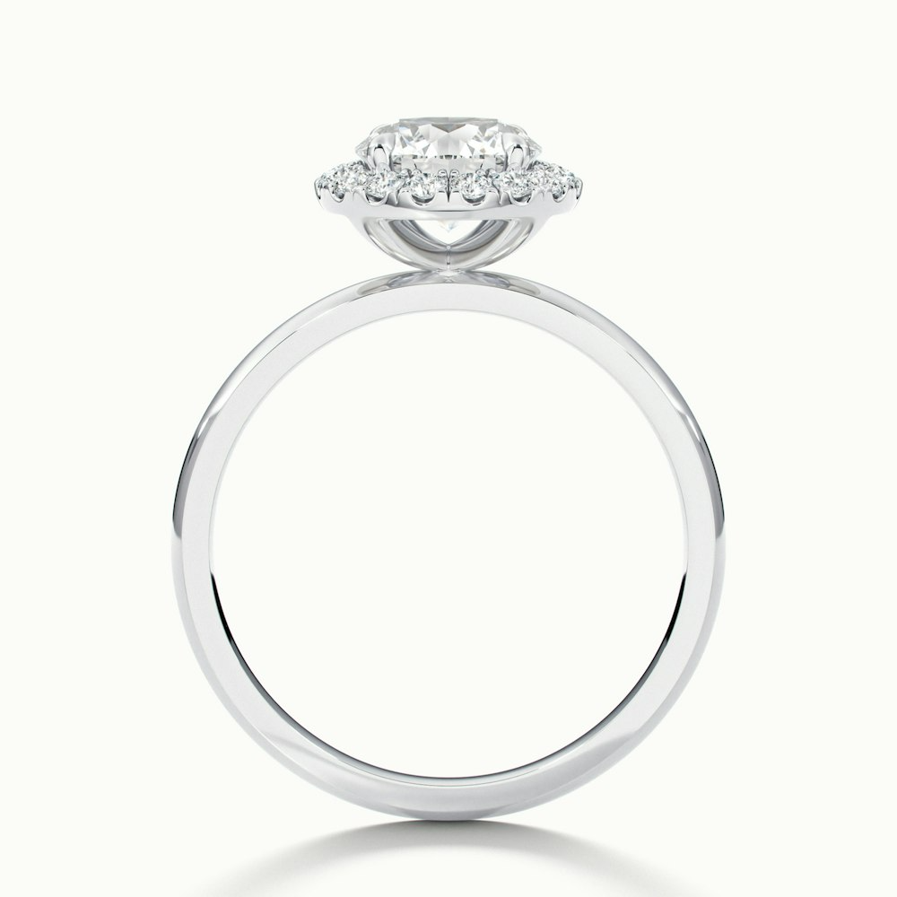 Cora 4 Carat Round Halo Moissanite Engagement Ring in 14k White Gold