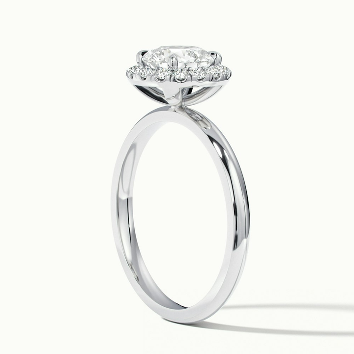 Kara 4.5 Carat Round Halo Lab Grown Diamond Ring in 14k White Gold