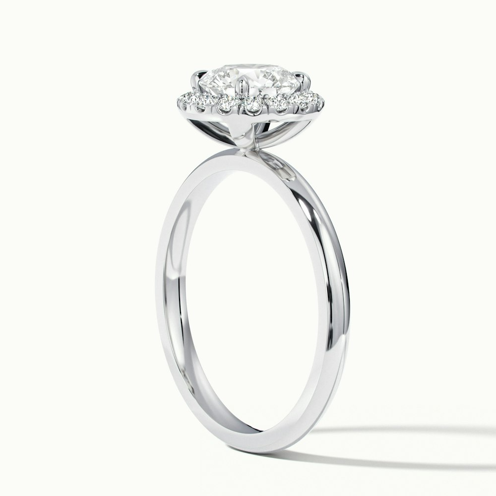 Cora 1.5 Carat Round Halo Moissanite Engagement Ring in Platinum