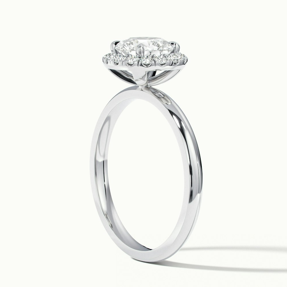 Cora 2 Carat Round Halo Moissanite Engagement Ring in 18k White Gold